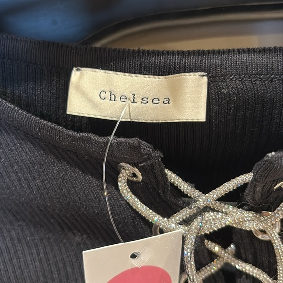 Honey Rhinestone lace up crop top - Picture 3 of 4